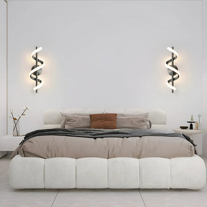 Applique murale LED en forme d'hélice de lumière pour chambre - Luminenza - Blanc