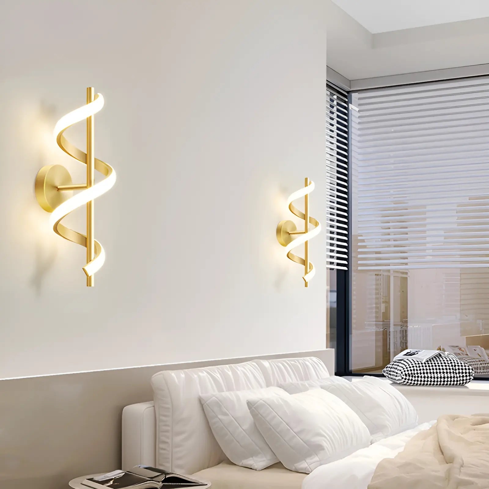 Applique murale LED en forme d'hélice de lumière pour chambre - Luminenza - Blanc