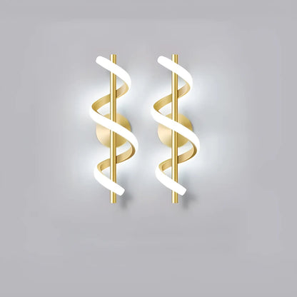 Applique murale LED en forme d'hélice de lumière pour chambre - Luminenza - Doré