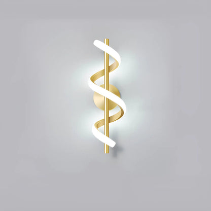 Applique murale LED en forme d'hélice de lumière pour chambre - Luminenza - Doré