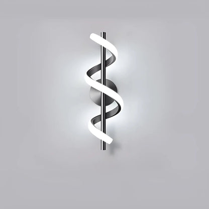 Applique murale LED en forme d'hélice de lumière pour chambre - Luminenza - Noir