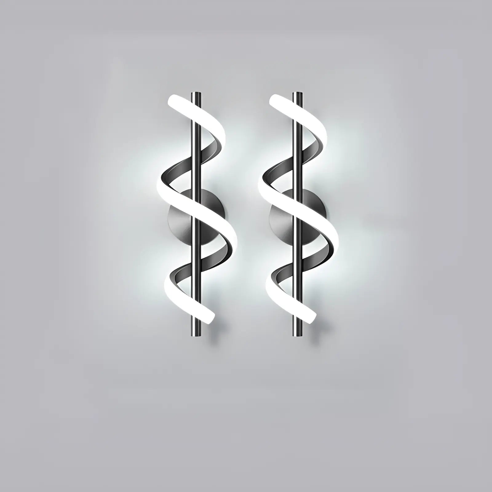 Applique murale LED en forme d'hélice de lumière pour chambre - Luminenza - Noir