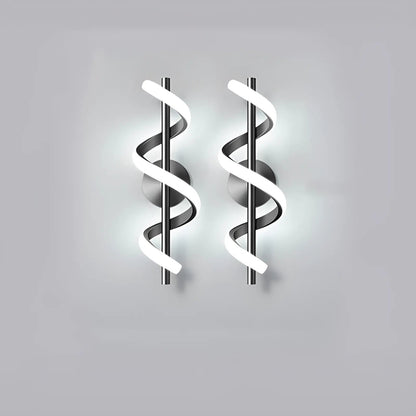 Applique murale LED en forme d'hélice de lumière pour chambre - Luminenza - Noir