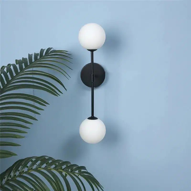 Applique Murale LED en Verre Doré Post - Moderniste - Luminenza - Noir