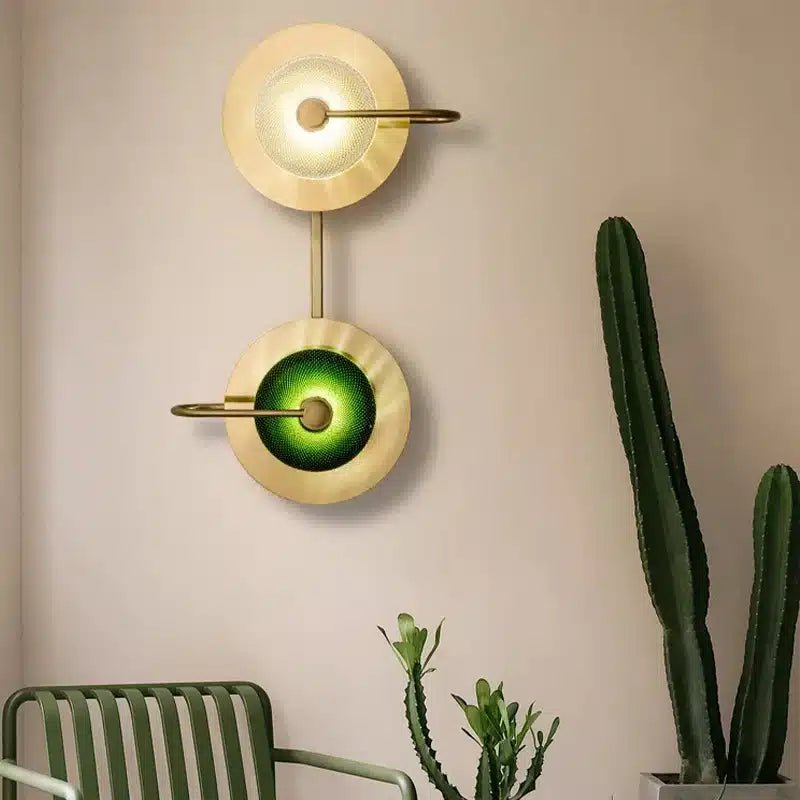 Applique Murale LED Minimaliste en Verre - Design Nordique Moderne - Luminenza - Abat - jour vert