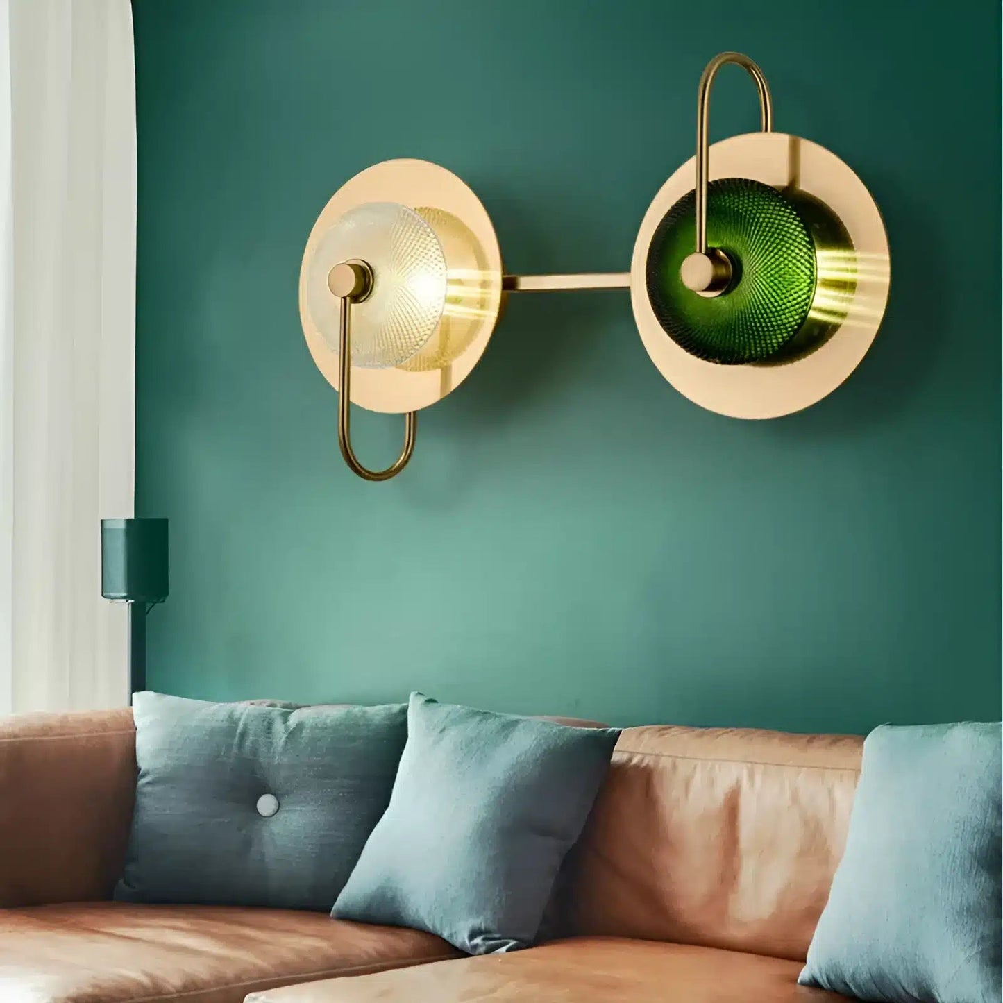 Applique Murale LED Minimaliste en Verre - Design Nordique Moderne - Luminenza - Abat - jour vert