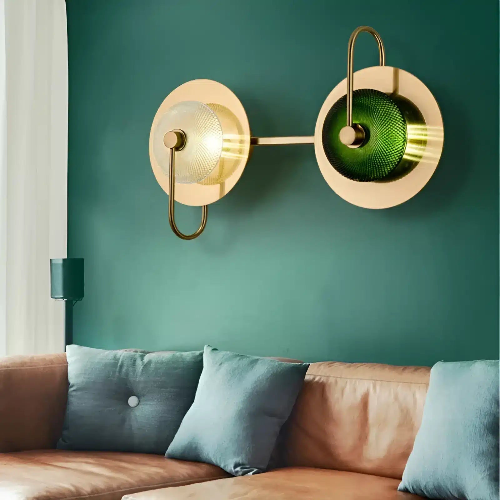 Applique Murale LED Minimaliste en Verre - Design Nordique Moderne - Luminenza - Abat - jour vert