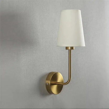 Applique Murale LED Minimaliste Moderne avec Abat - Jour en Lin - Luminenza - Doré