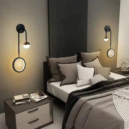 Applique Murale LED Moderne - Design Boule Ronde - Luminenza - Noir