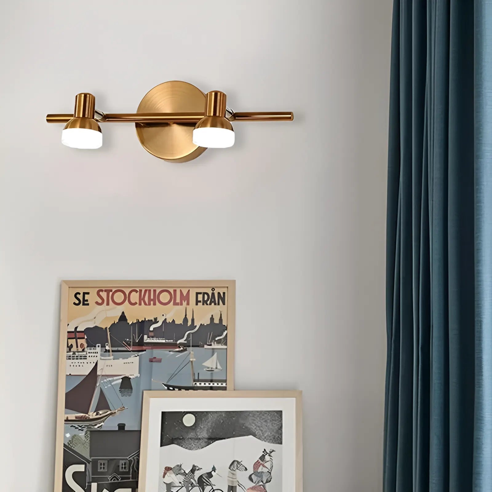 Applique murale LED moderne duo étanche à deux têtes - Luminenza - Noir