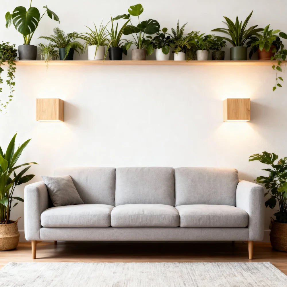 Applique murale LED moderne minimaliste carrée en bois pour Salon - Luminenza - Bois de noyer