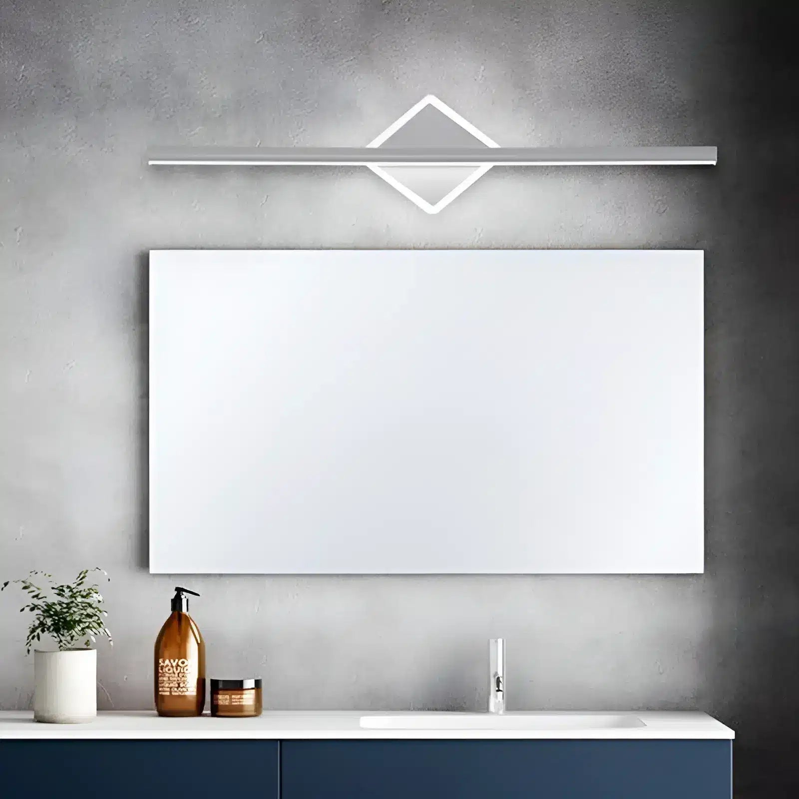 Applique Murale LED Moderne Style Losange pour Miroir, Luminaire Décoratif - Luminenza - Blanc