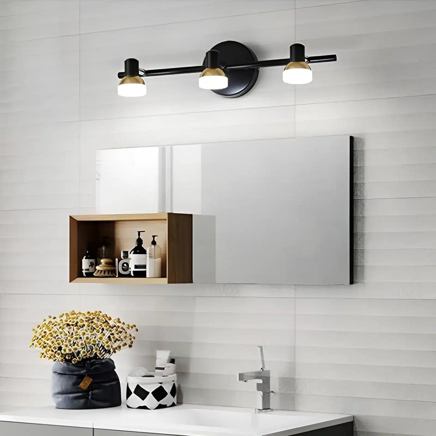 Applique murale LED moderne trio étanche à trois têtes - Luminenza - Doré