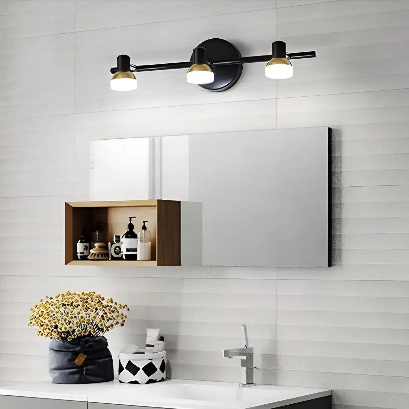 Applique murale LED moderne trio étanche à trois têtes - Luminenza - Doré