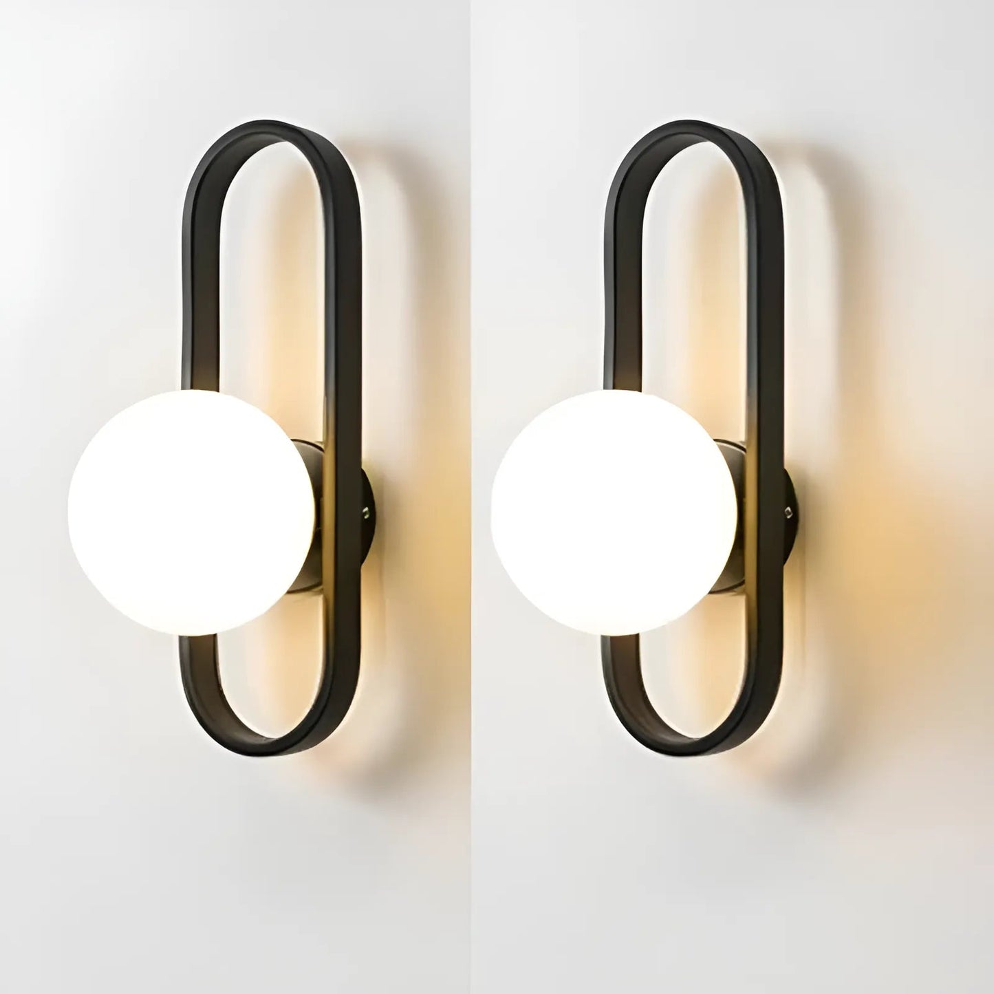 Applique murale LED ovale pour chambre - Luminenza - Noir