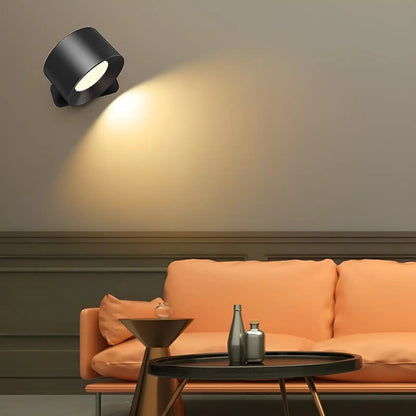 Applique Murale LED Rechargeable 360° avec Télécommande - Luminenza - Noir