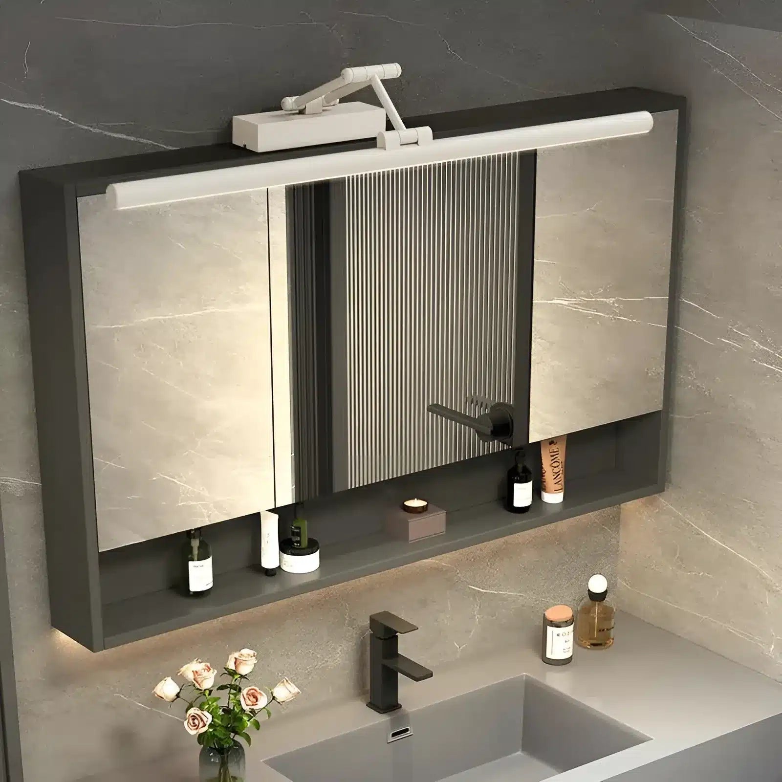 Applique Murale LED Rétractable, Idéal pour un Miroir de Maquillage - Luminenza - Blanc