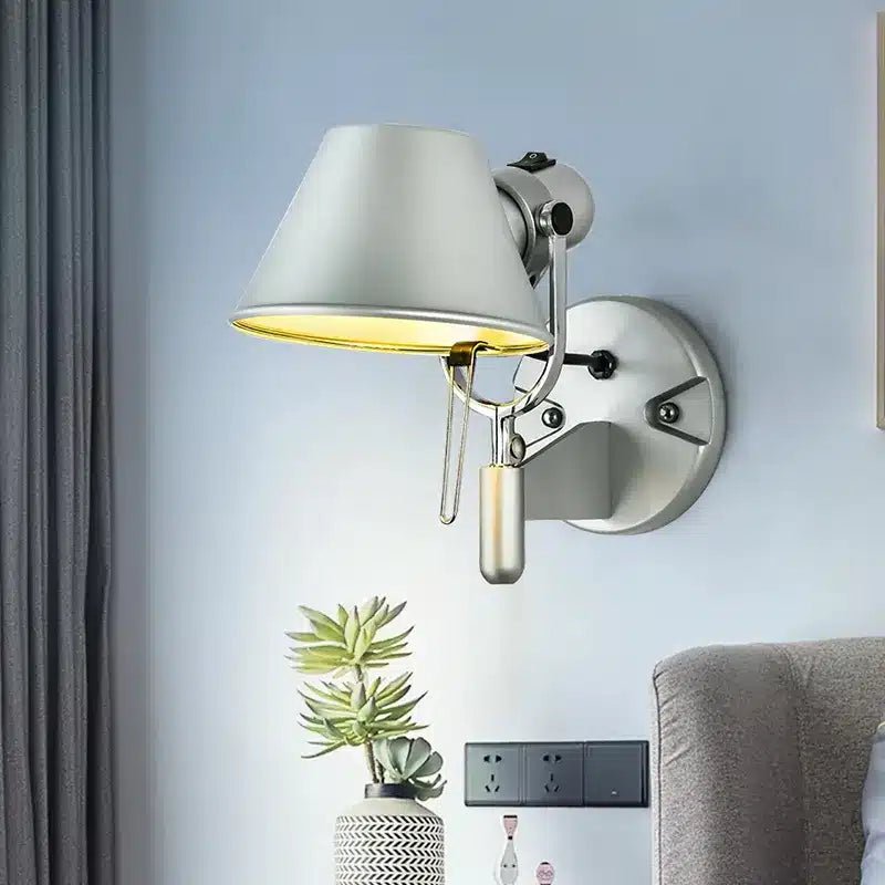 Applique murale LED style atelier pour chambre - Luminenza - Argent