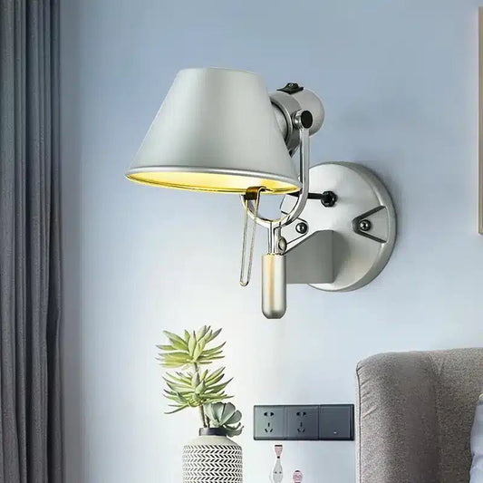 Applique murale LED style atelier pour chambre - Luminenza - Argent