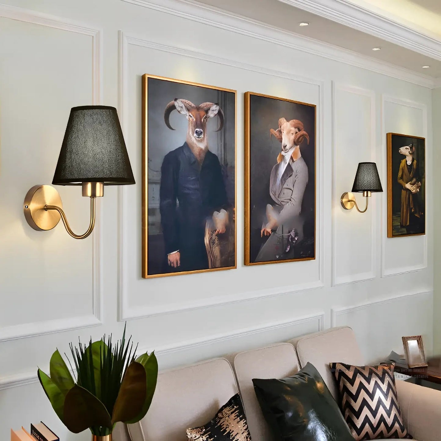 Applique murale LED tige avec abat - jour pour chambre - Luminenza - Blanc