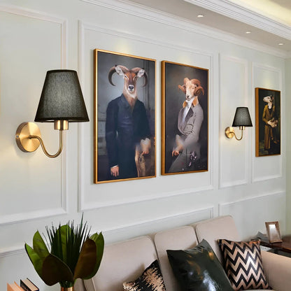 Applique murale LED tige avec abat - jour pour chambre - Luminenza - Blanc