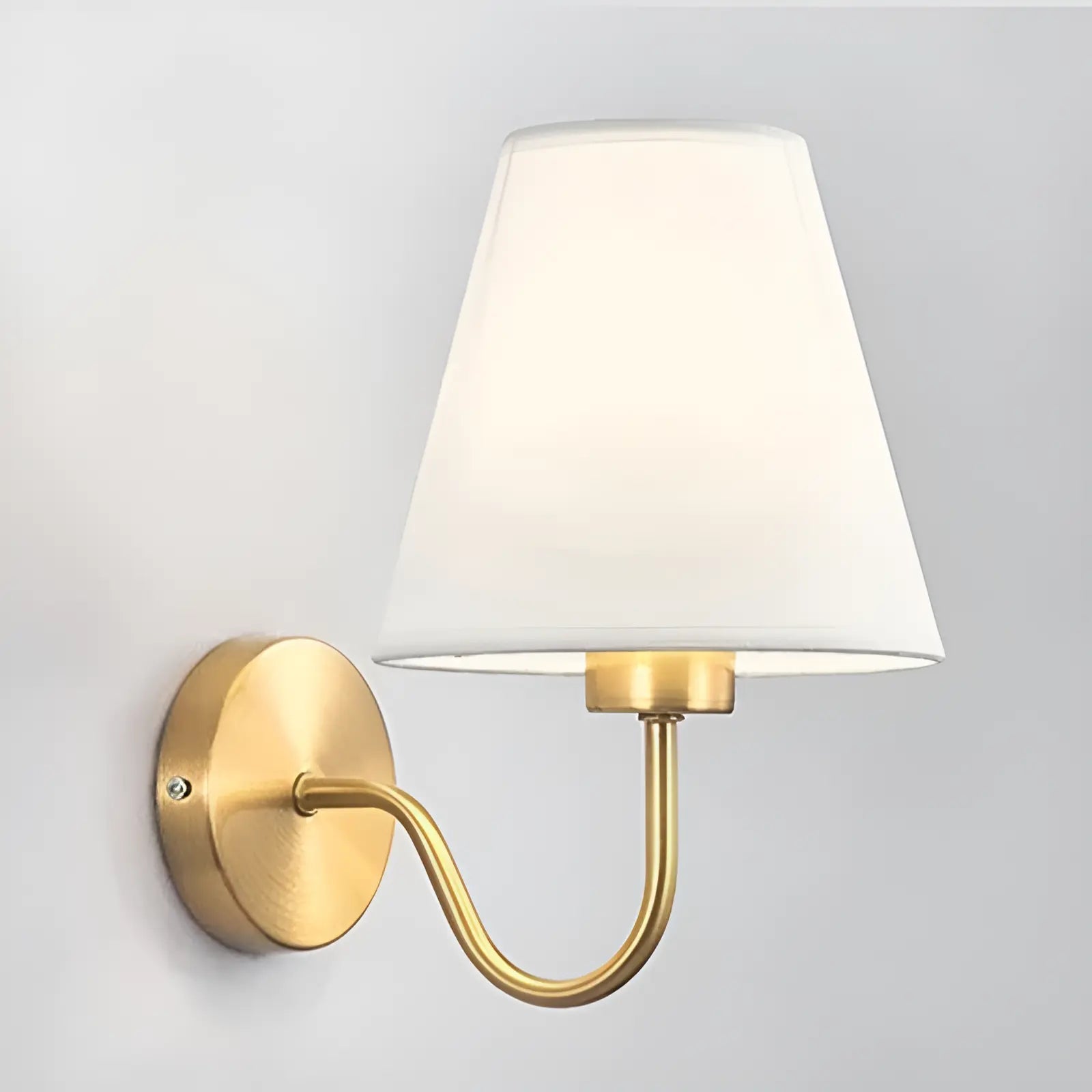 Applique murale LED tige avec abat - jour pour chambre - Luminenza - Blanc