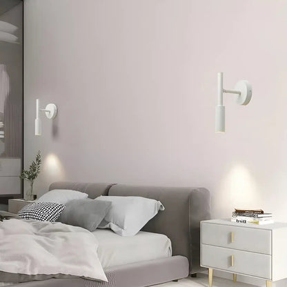 Applique murale LED verticale en forme de cylindre pour chambre - Luminenza - Blanc