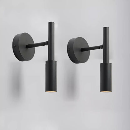 Applique murale LED verticale en forme de cylindre pour chambre - Luminenza - Noir