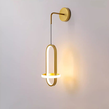 Applique Murale Moderne à Double Anneau Elliptique - Idéale pour Salon et Chambre - Luminenza - Doré