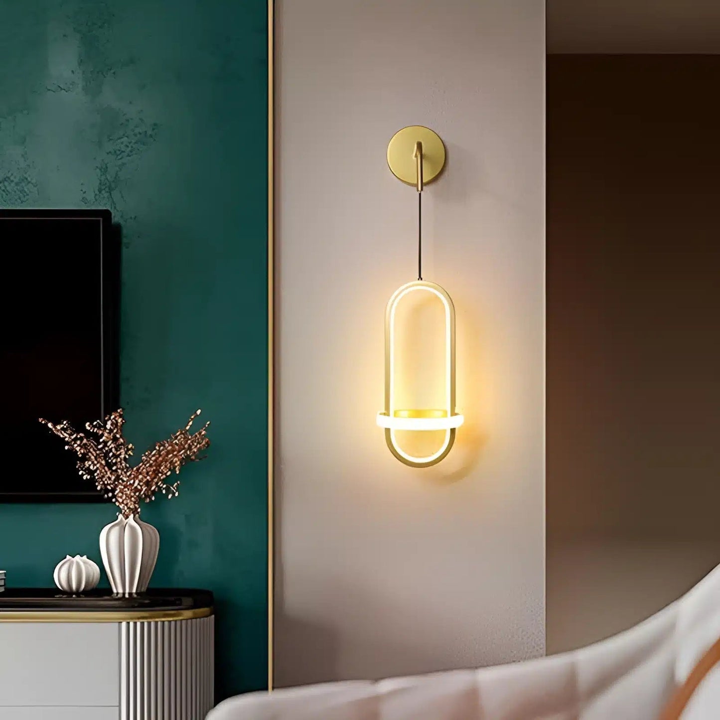 Applique Murale Moderne à Double Anneau Elliptique - Idéale pour Salon et Chambre - Luminenza - Noir