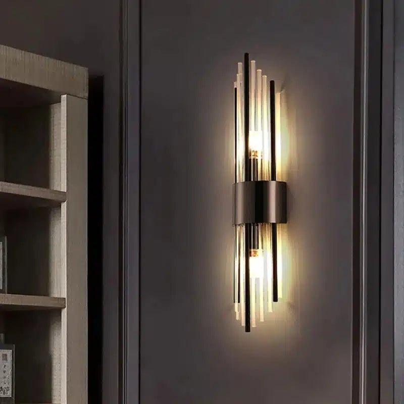 Applique Murale Moderne en Cristal et Acier pour salon - Luminenza - Doré