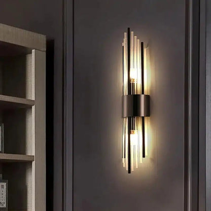 Applique Murale Moderne en Cristal et Acier pour salon - Luminenza - Doré