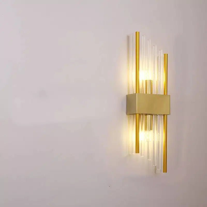 Applique Murale Moderne en Cristal et Acier pour salon - Luminenza - Doré