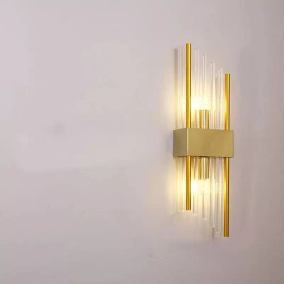Applique Murale Moderne en Cristal et Acier pour salon - Luminenza - Doré