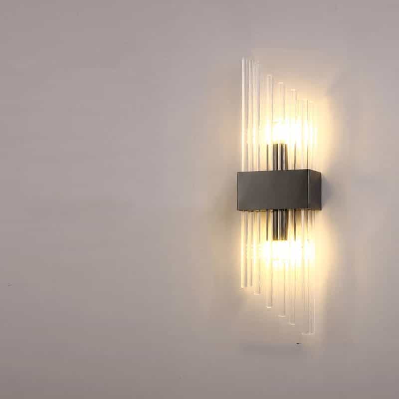 Applique Murale Moderne en Cristal et Acier pour salon - Luminenza - Doré