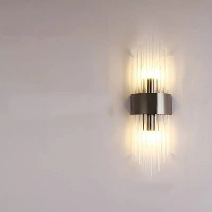 Applique Murale Moderne en Cristal et Acier pour salon - Luminenza - Noir