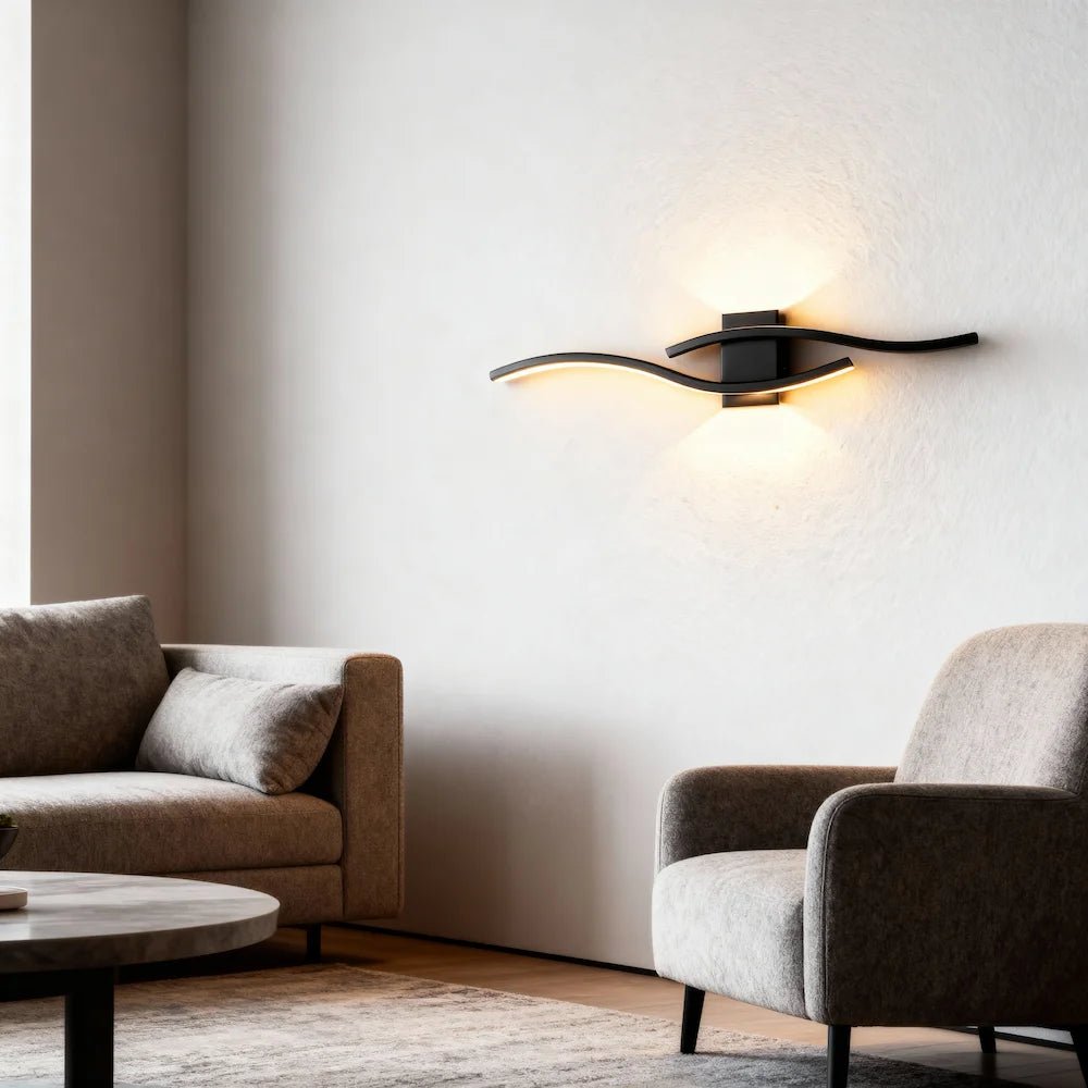 Applique Murale Moderne Vague avec Changement de Couleur en Aluminium - Luminenza - Blanc