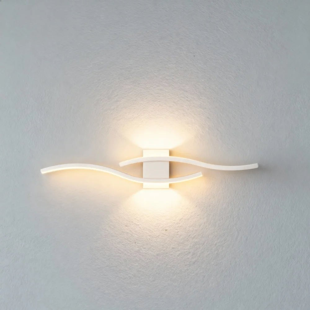 Applique Murale Moderne Vague avec Changement de Couleur en Aluminium - Luminenza - Blanc