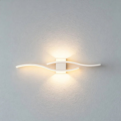 Applique Murale Moderne Vague avec Changement de Couleur en Aluminium - Luminenza - Blanc