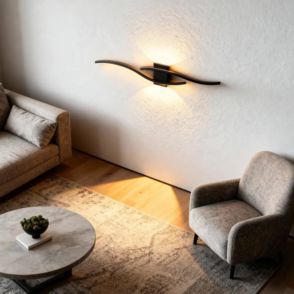 Applique Murale Moderne Vague avec Changement de Couleur en Aluminium - Luminenza - Blanc