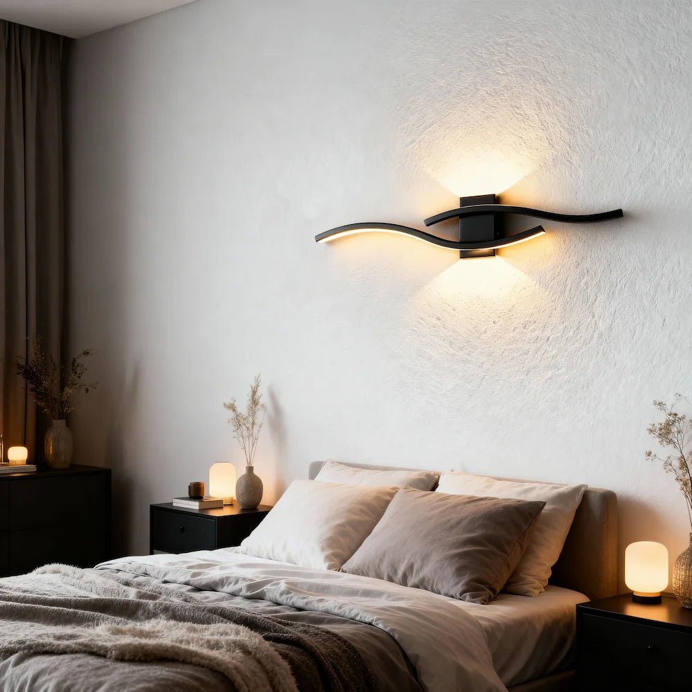 Applique Murale Moderne Vague avec Changement de Couleur en Aluminium - Luminenza - Blanc