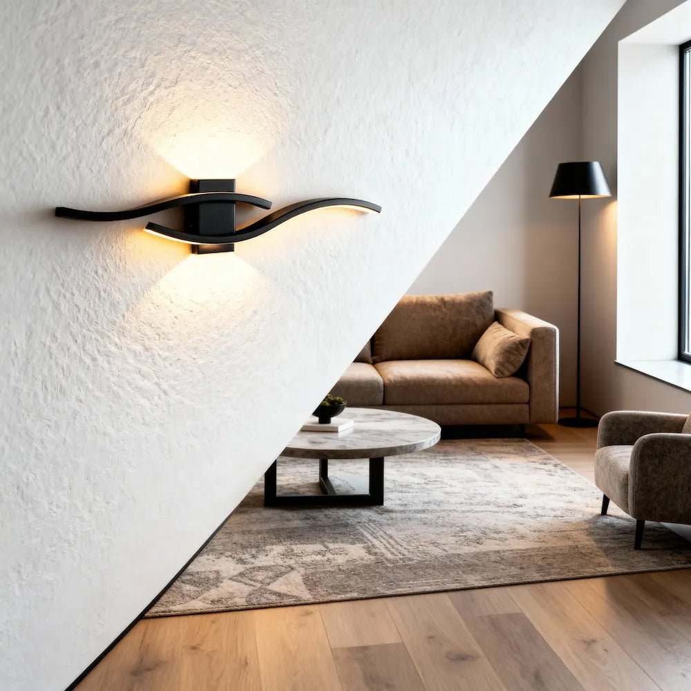 Applique Murale Moderne Vague avec Changement de Couleur en Aluminium - Luminenza - Blanc