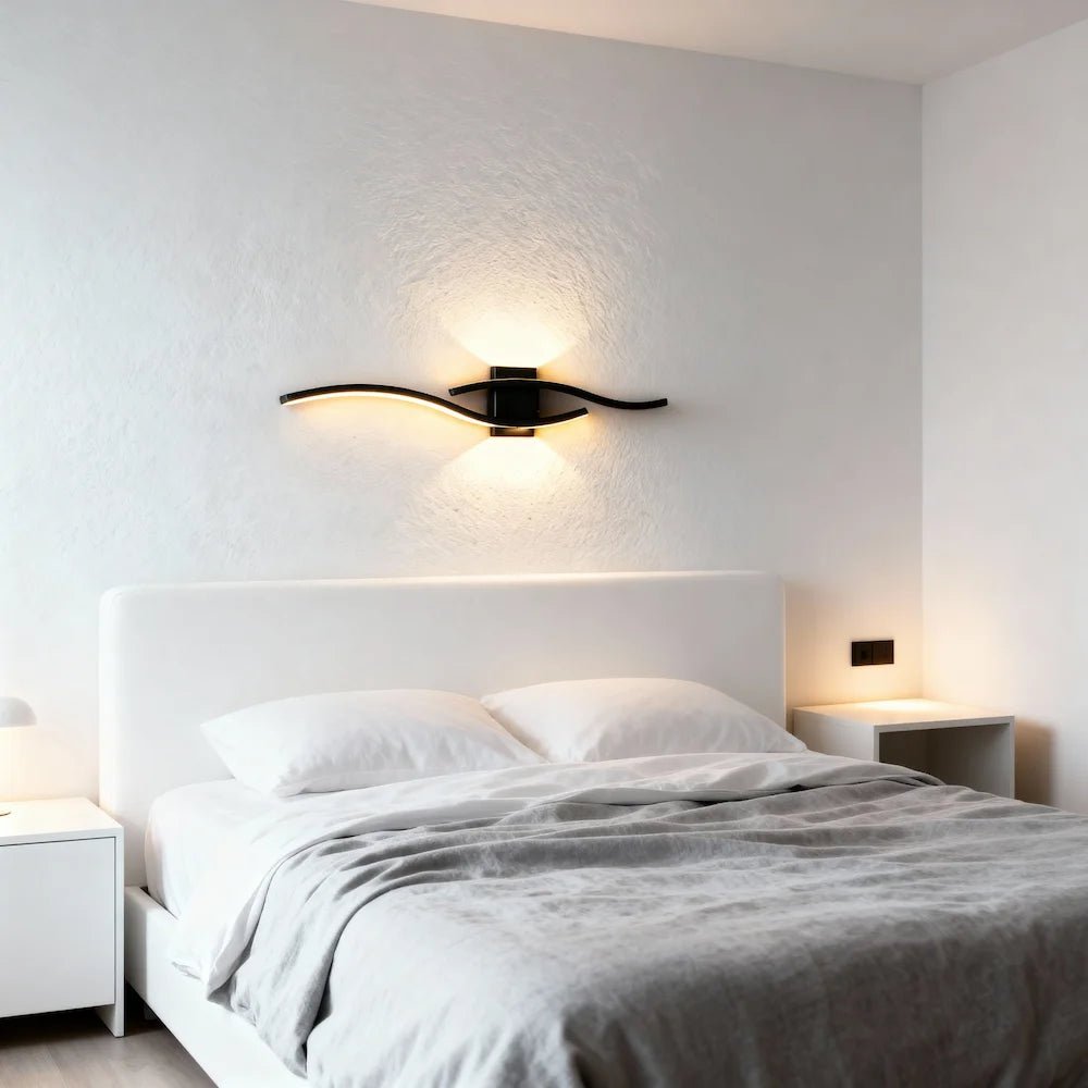 Applique Murale Moderne Vague avec Changement de Couleur en Aluminium - Luminenza - Blanc