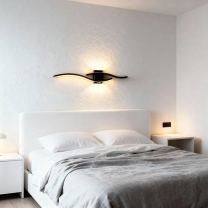 Applique Murale Moderne Vague avec Changement de Couleur en Aluminium - Luminenza - Blanc