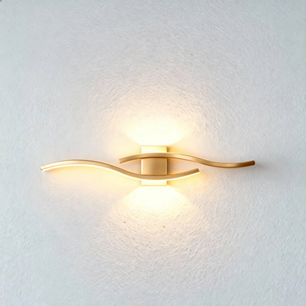 Applique Murale Moderne Vague avec Changement de Couleur en Aluminium - Luminenza - Doré