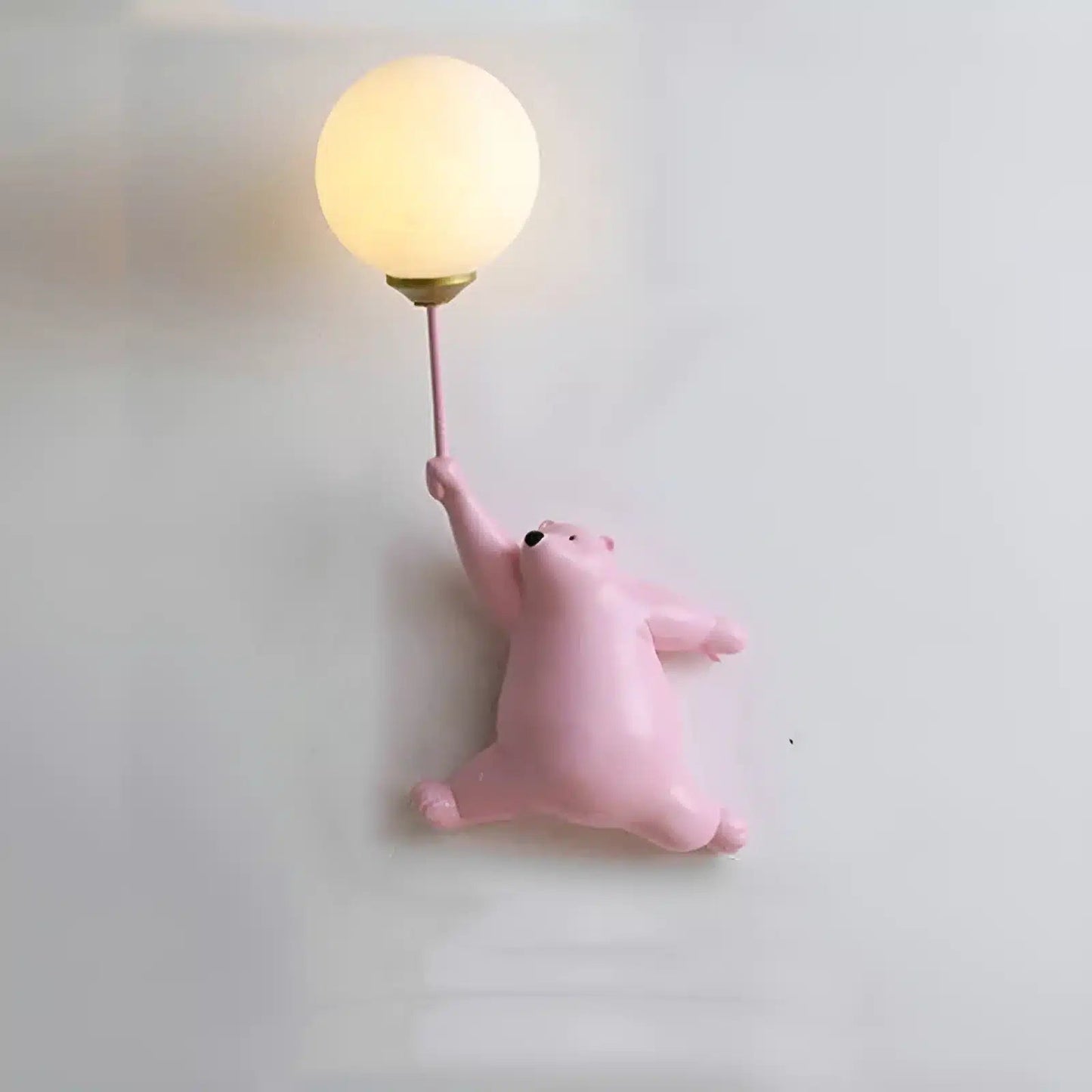 Applique murale ours avec ballon 3D pour chambre - Luminenza - Blanc