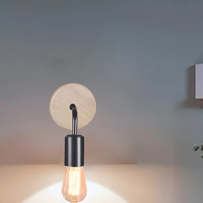 Applique Murale Rétro Nordique en Bois et Métal - Luminenza - Blanc