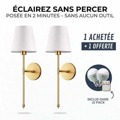 Applique murale sans fil (Lot de 2) - Luminenza - Doré