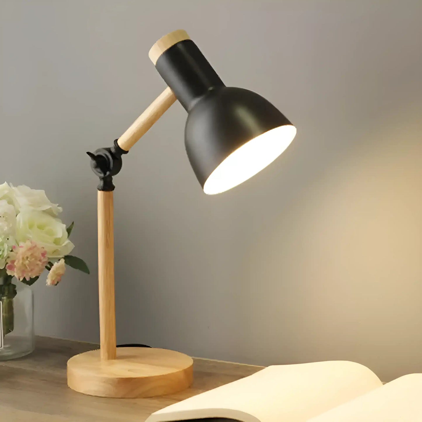 Lampe avec tête tournante LED pour chambre - Luminenza - Noir