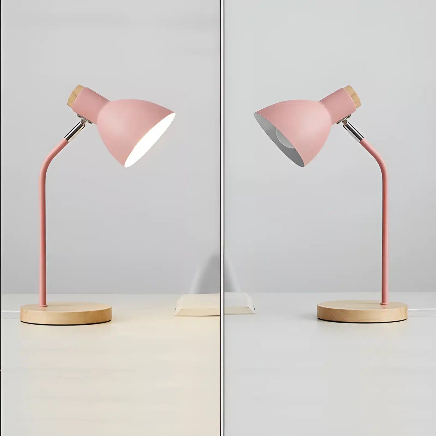 Lampe de bureau nordique en bois pour chambre - Luminenza - Blanc